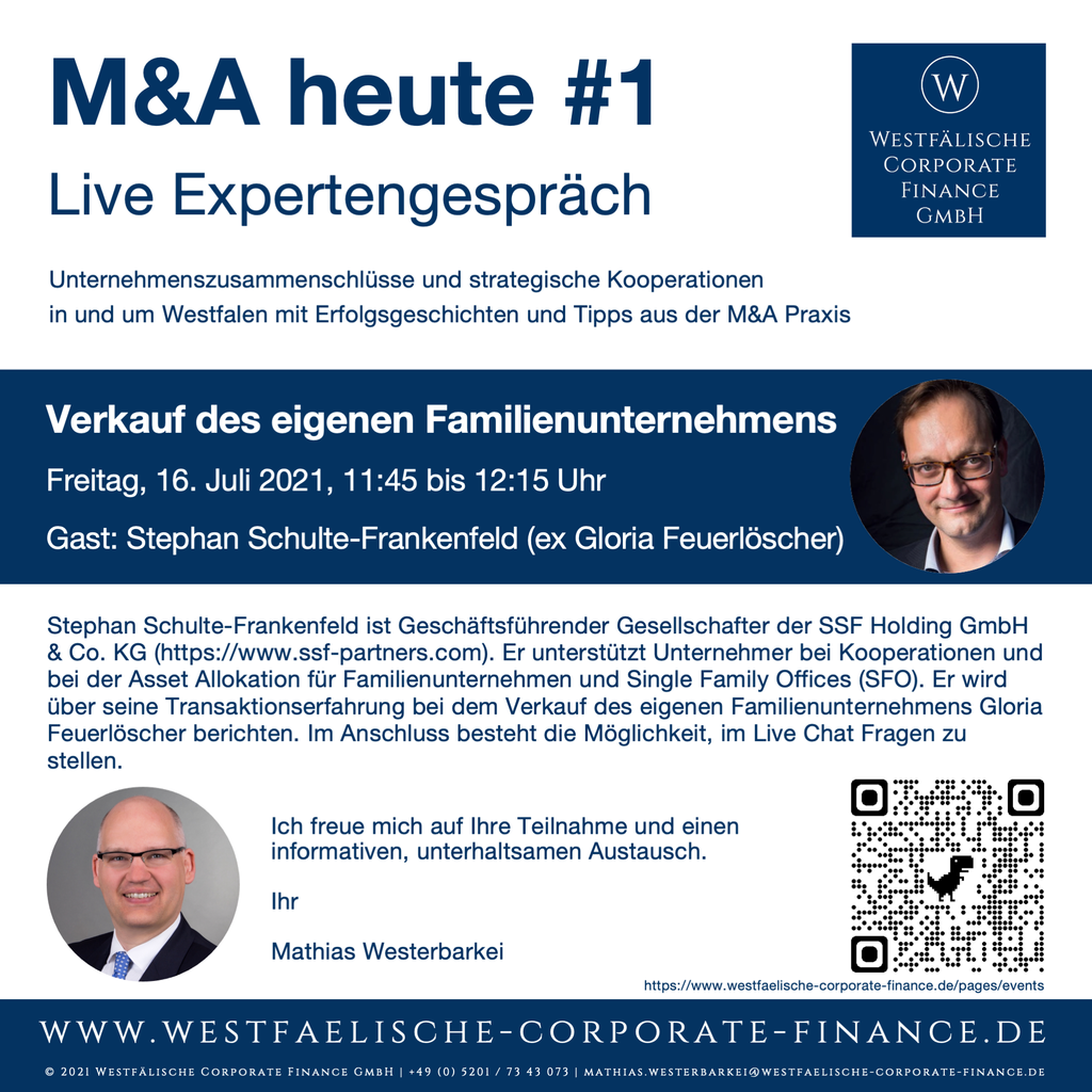 M&A heute #1 mit Stephan Schulte-Frankenfeld: Verkauf des eigenen Familienunternehmens