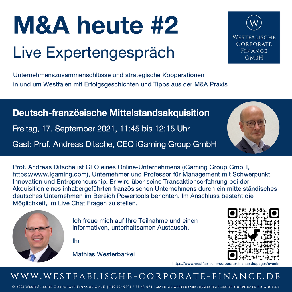 M&A heute #2 mit Prof. Andreas Ditsche: Deutsch-französische Mittelstandsakquisition