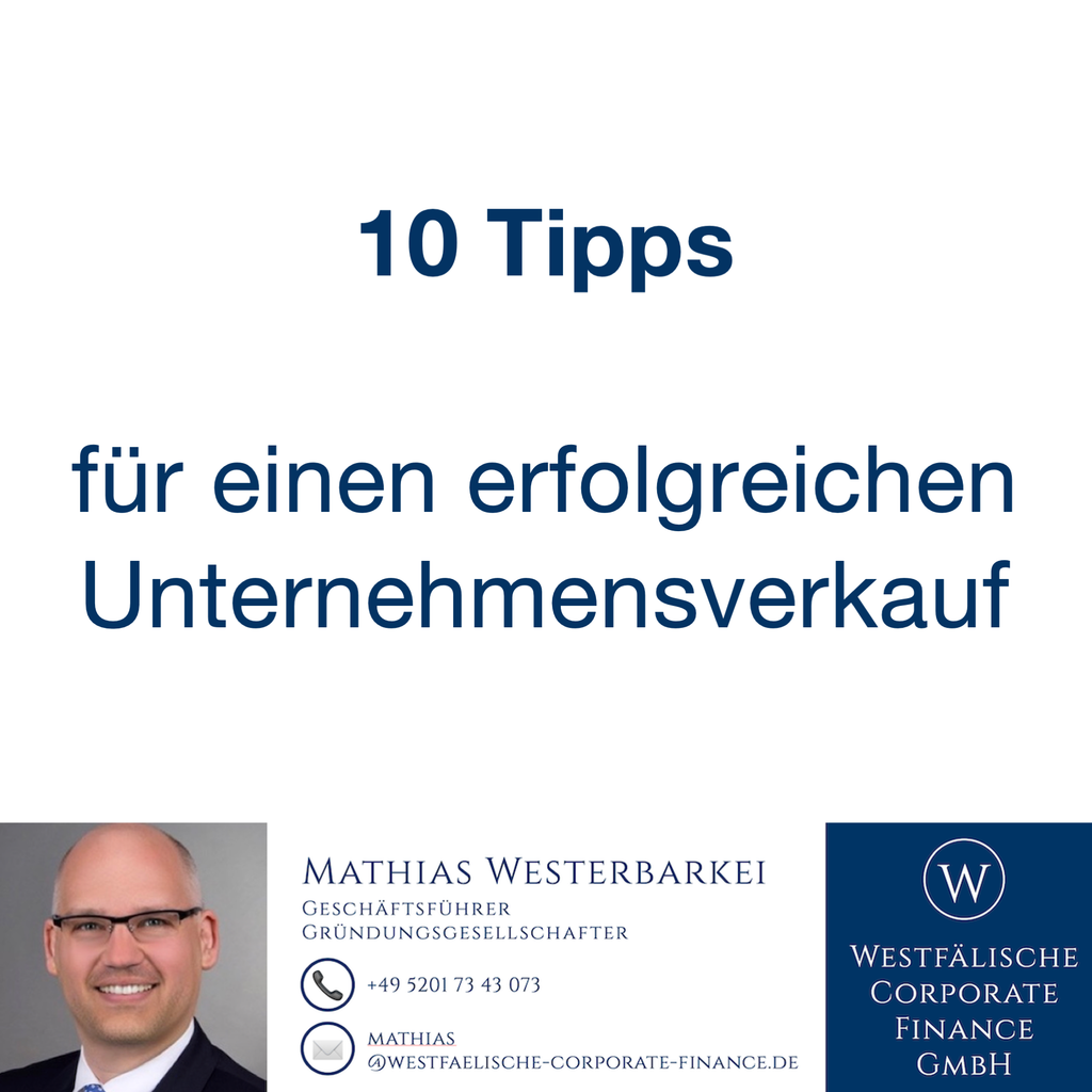 10 Tipps  für einen erfolgreichen Unternehmensverkauf